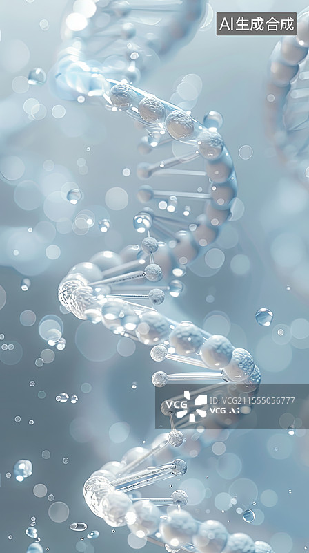 【AI数字艺术】透明生物DNA染色体图片素材