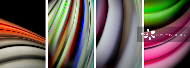 黑色背景上的彩色漩涡图案图片素材