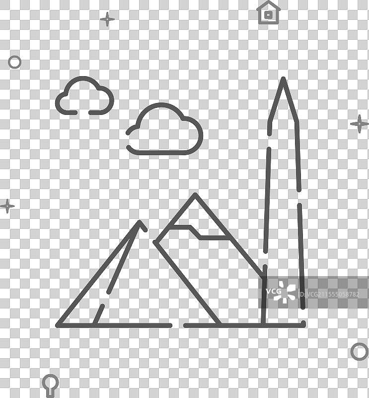 古埃及简单线条图标符号图示图片素材