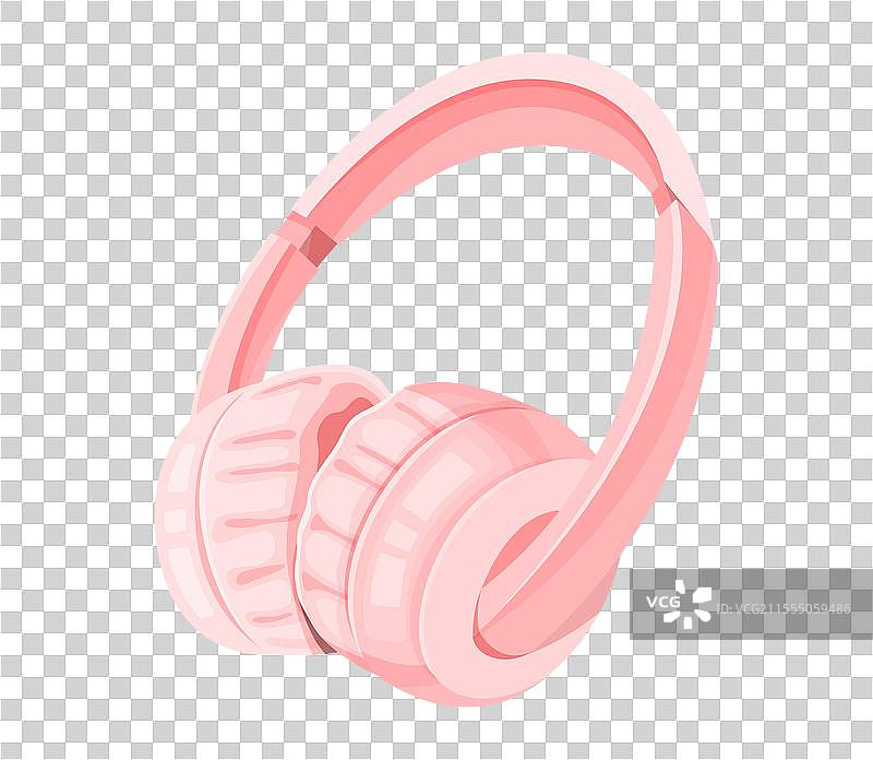 柔和粉色的头戴式耳机图片素材