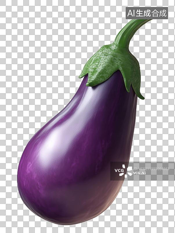 【AI数字艺术】紫色茄子3D免抠元素图片素材