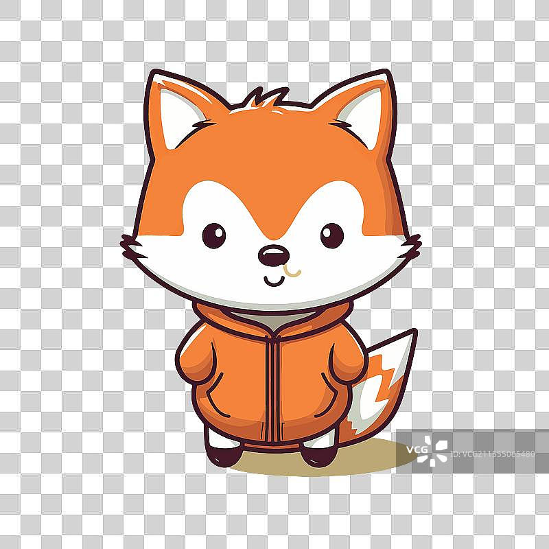 极简风格的卡通动物角色，适合印在T恤上图片素材