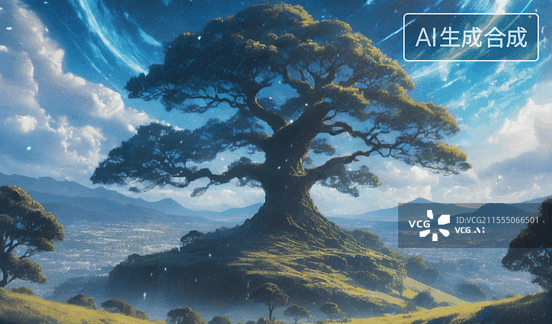 【AI数字艺术】奇幻古树图片素材