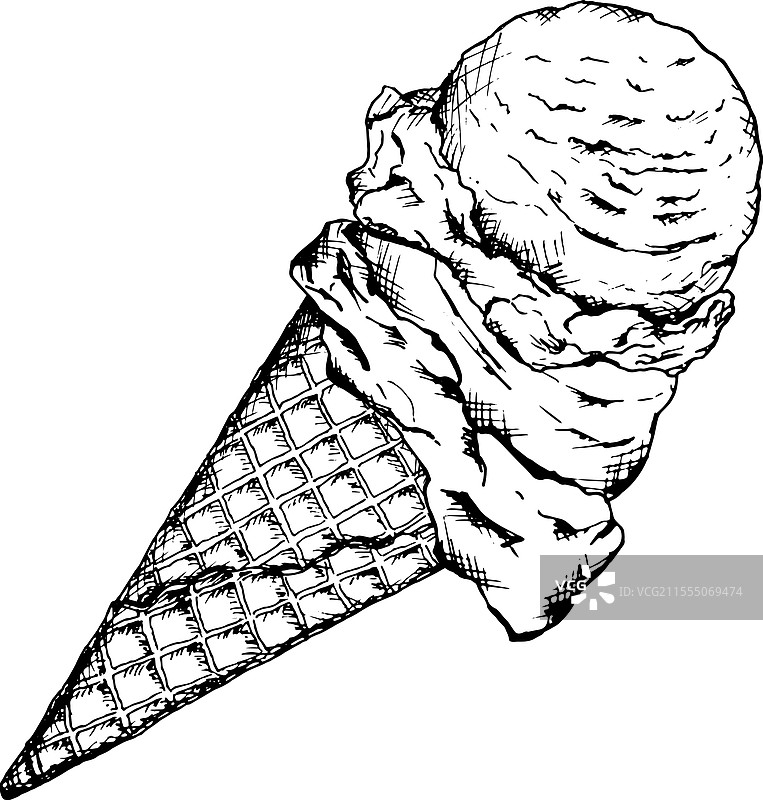 黑白冰淇淋球图片素材