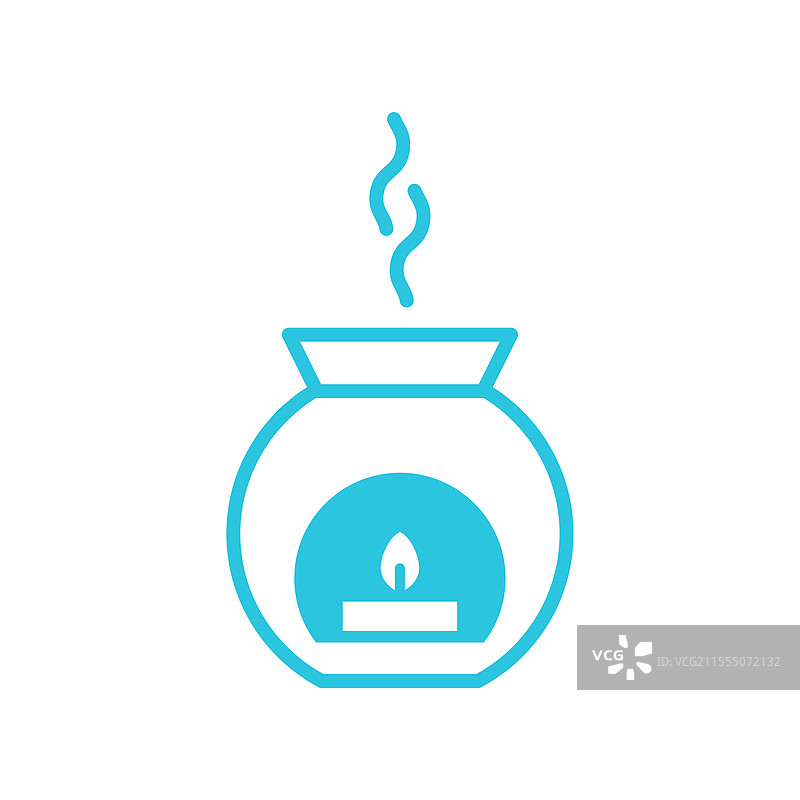 芳香疗法蜡烛，健康精华，孤立于背景上图片素材