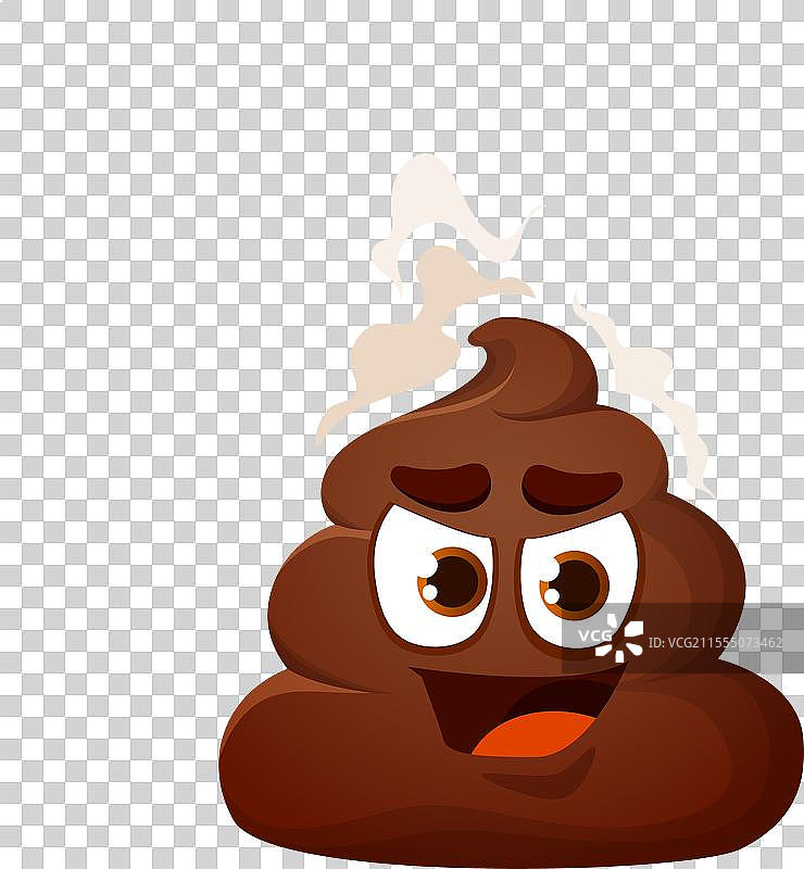 带有恶毒表情的卡通便便表情符号图片素材