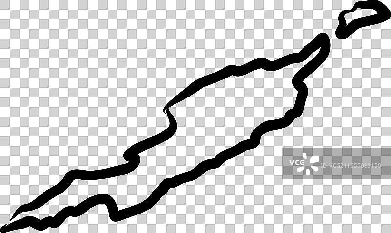 安圭拉岛屿的涂鸦草图地图图片素材