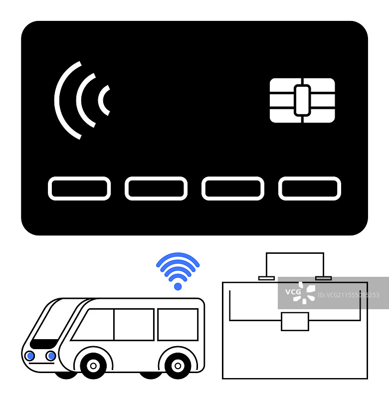 公共交通的无接触卡支付图片素材