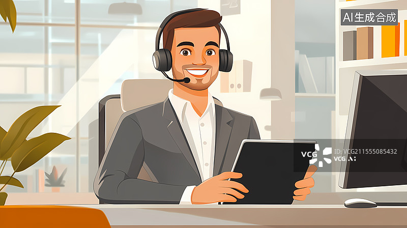 【AI数字艺术】商务客服图片素材