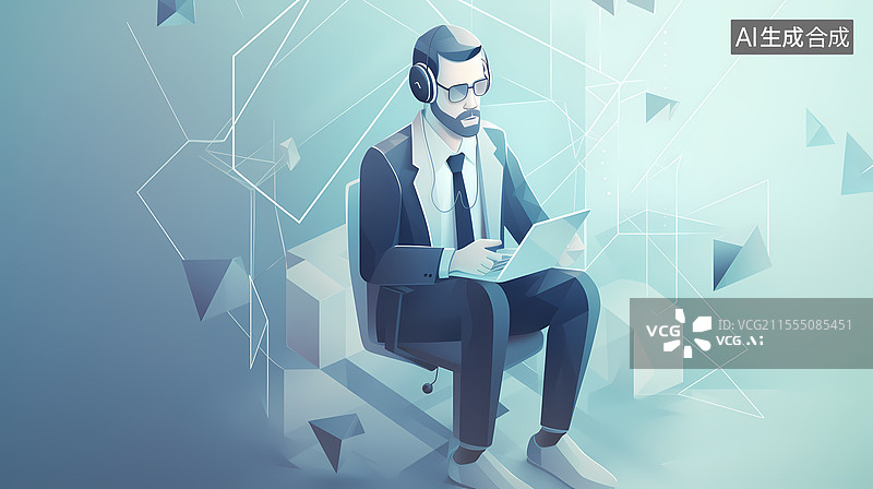 【AI数字艺术】商务客服图片素材