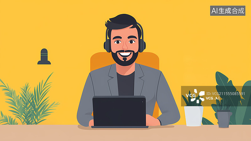 【AI数字艺术】商务客服图片素材