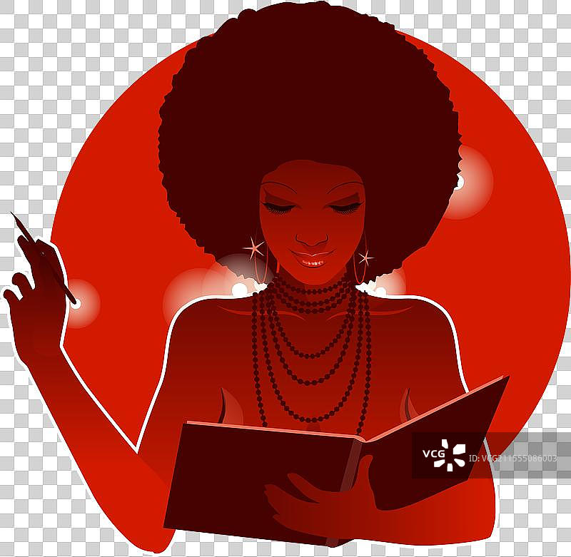 受复古迪斯科灵魂启发的年轻女性图片素材