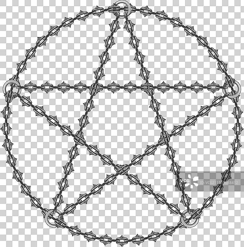 切断链条的五角星图片素材