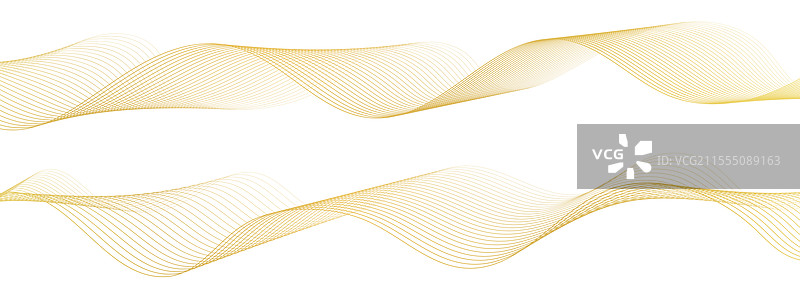 奢华的金色线条波浪抽象曲线图片素材