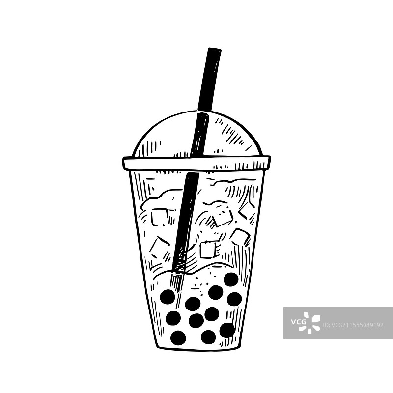 黑白色的奶茶图片素材