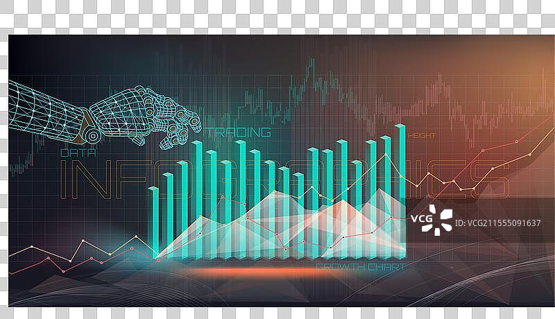关于交易技术的数字信息图表图片素材