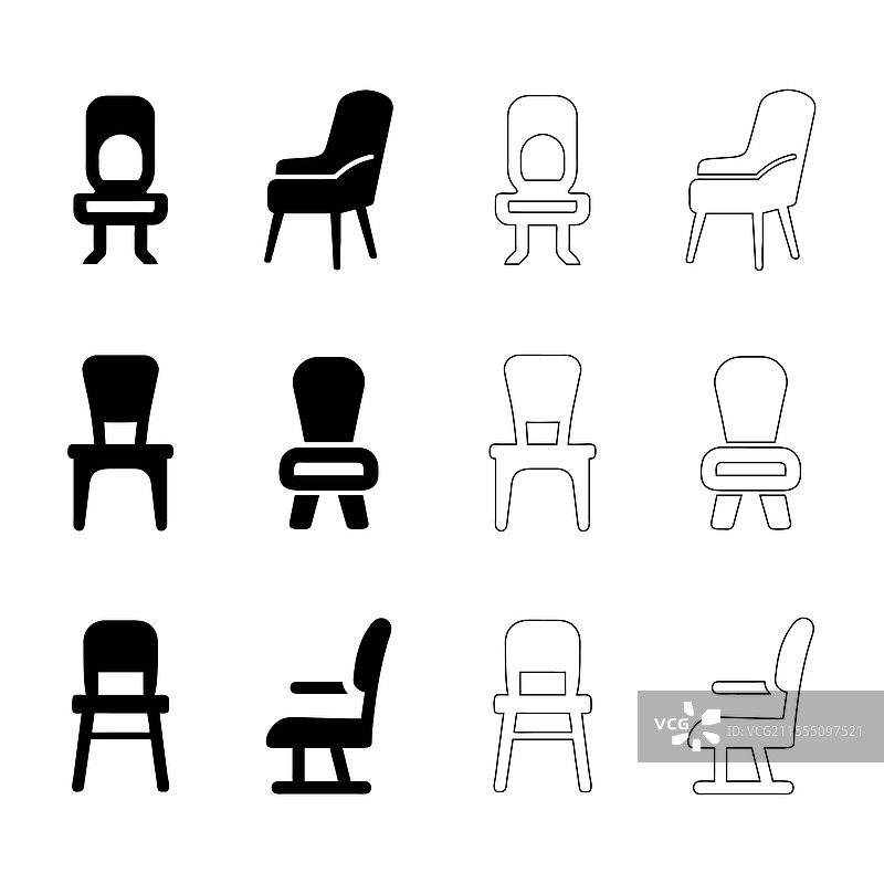 椅子图标集图片素材