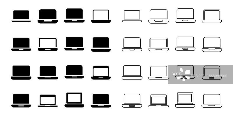 笔记本电脑图标集图片素材