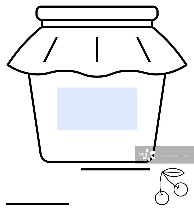 简约风格的樱桃布盖罐图片素材