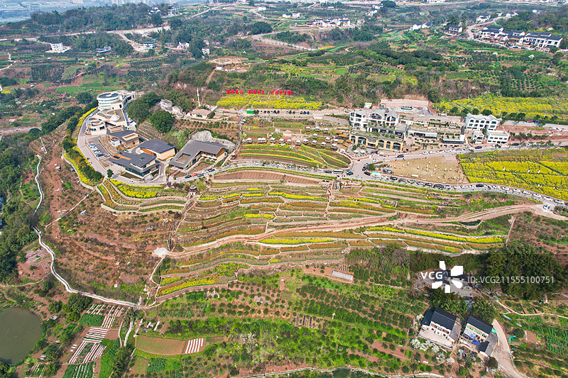 重庆大渡口区金鳌山五彩梯田图片素材