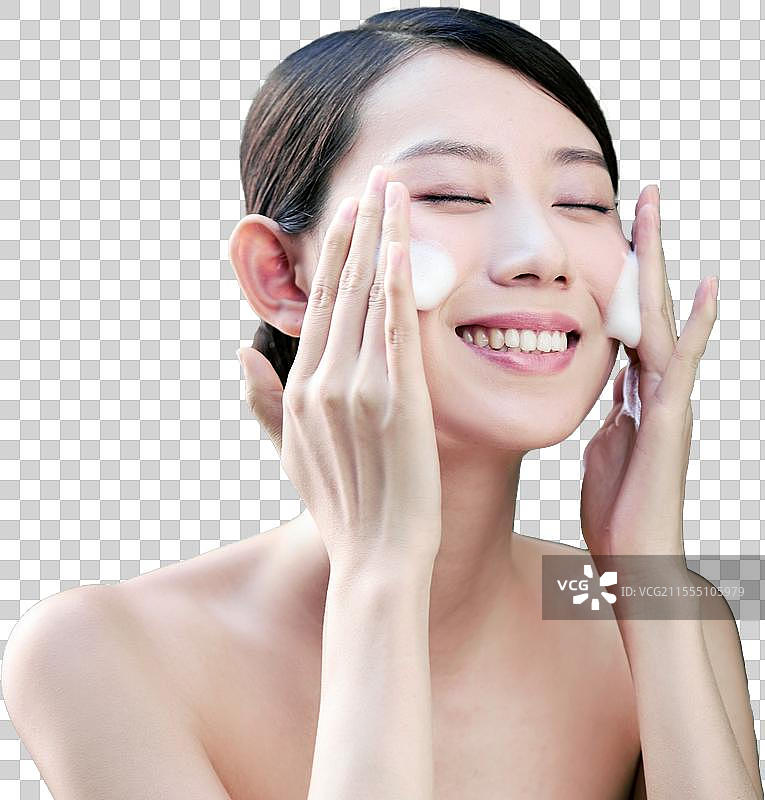 年轻美女洗脸图片素材