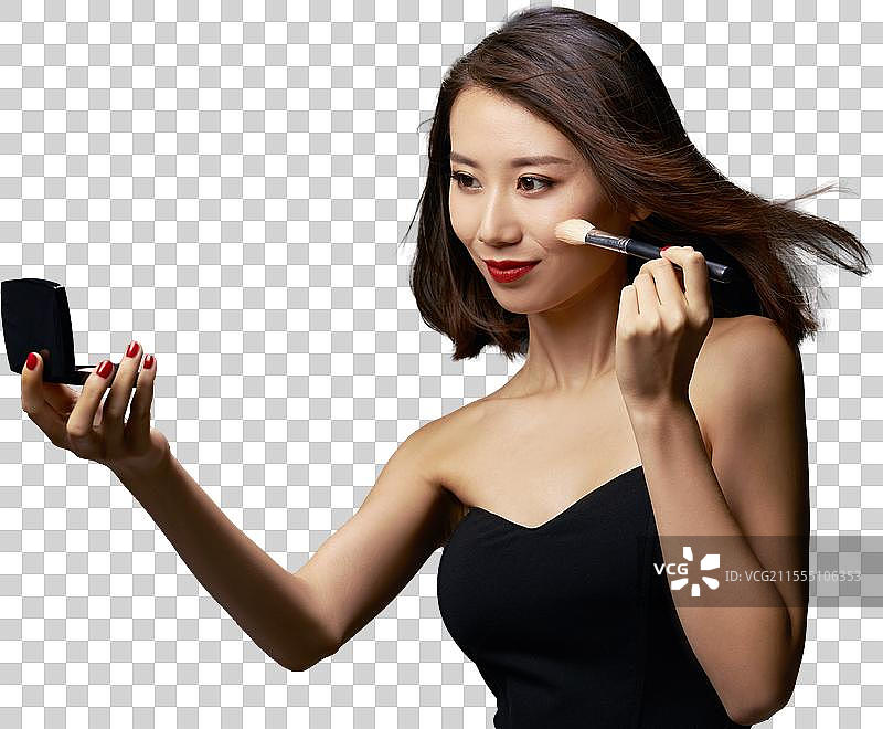 年轻美女化妆图片素材