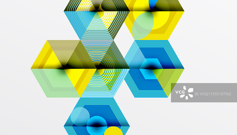 六边形设计几何抽象背景图片素材