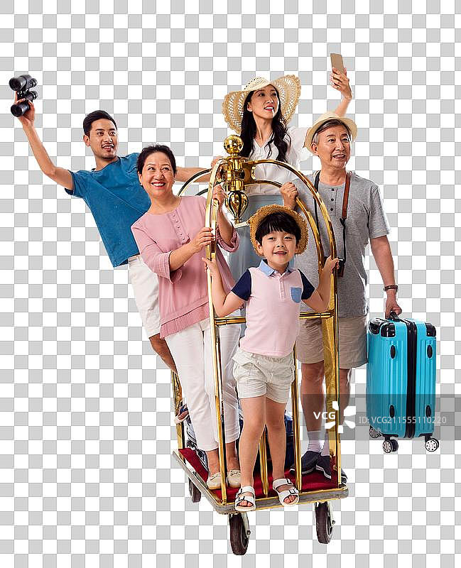 幸福的三代家庭旅行图片素材