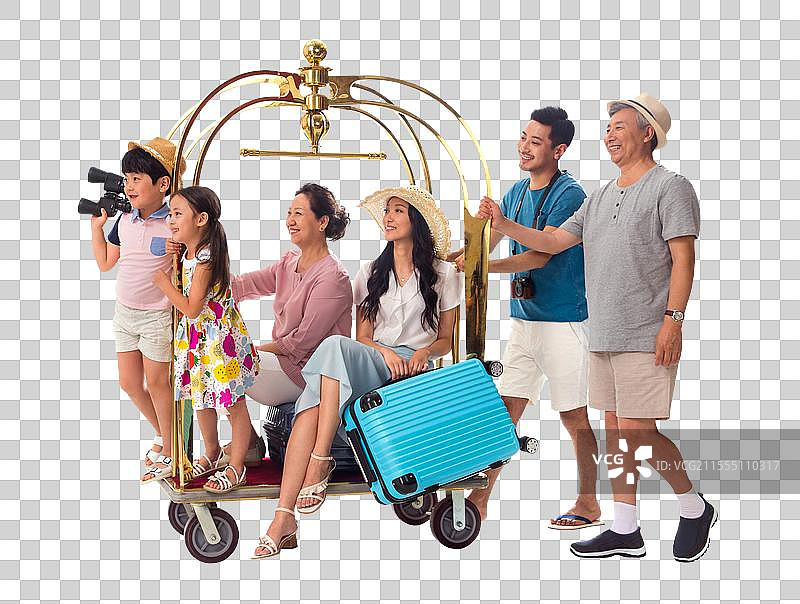 幸福的三代家庭旅行图片素材