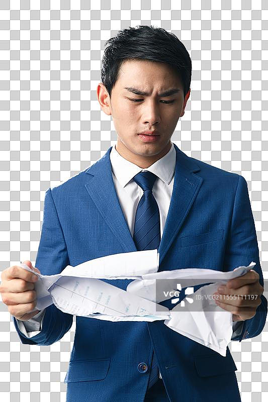 闷闷不乐的商务青年男人图片素材