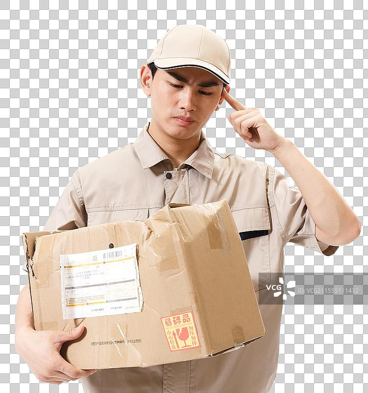 年轻的快递员在工作图片素材