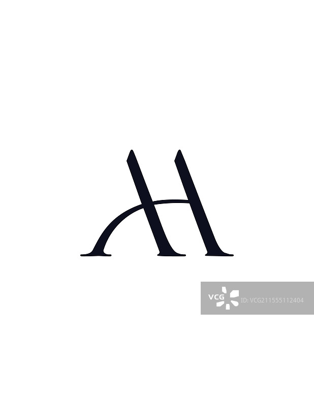 一个风格化的标志，包含字母a和h图片素材