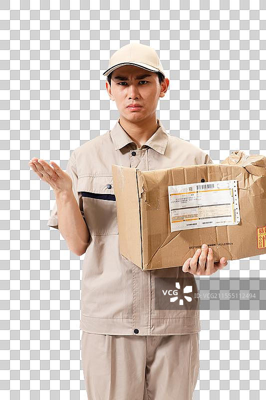 年轻的快递员在工作图片素材