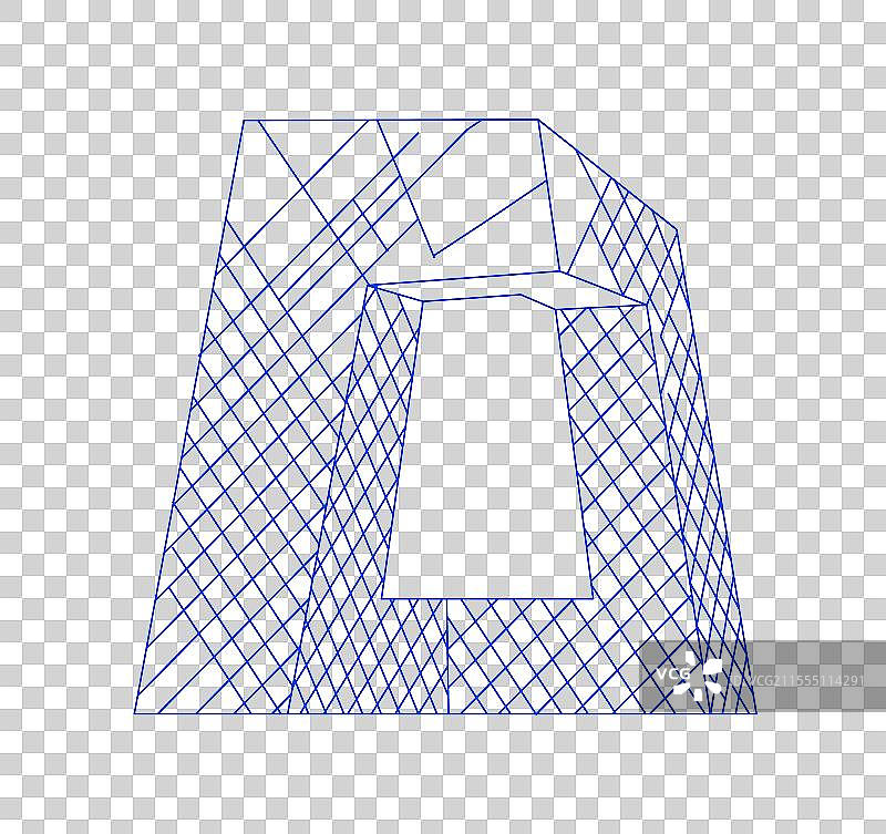 北京地标建筑中央电视台总部大楼线条矢量插画免扣元素图片素材