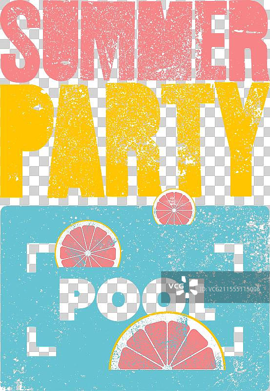 夏季泳池派对排版复古海报图片素材