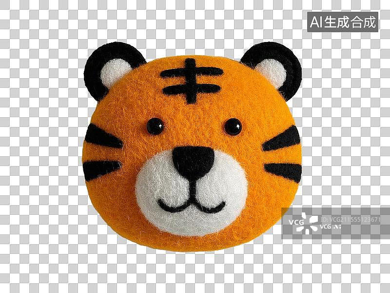 【AI数字艺术】3D卡通毛毡老虎图片素材