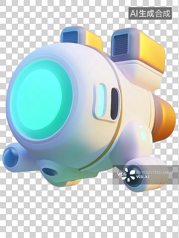 【AI数字艺术】未来科技飞行器展示元素免抠图标图片素材