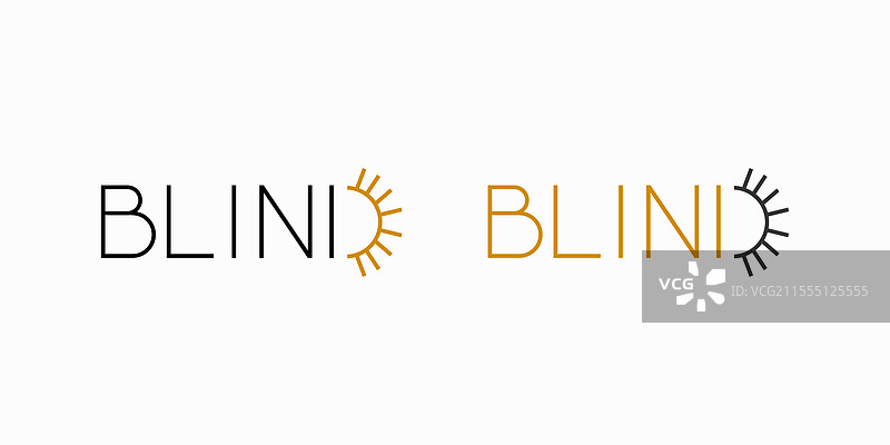 百叶窗标志设计独特而流畅，采用黑色。图片素材