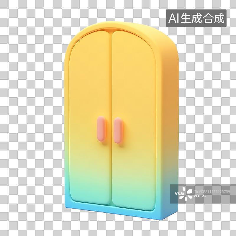 【AI数字艺术】卡通风格的彩色柜子元素免抠图标图片素材