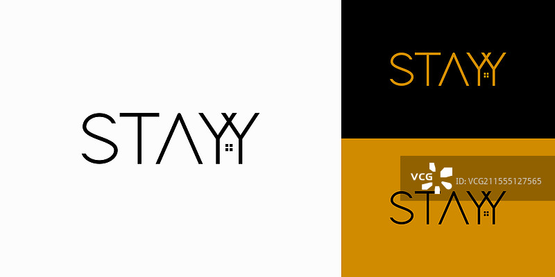 独特现代的黑色和白色“停留”标志设计图片素材