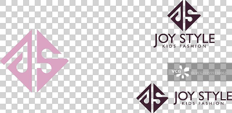 柔和粉色的抽象字母JS或SJ标志图片素材