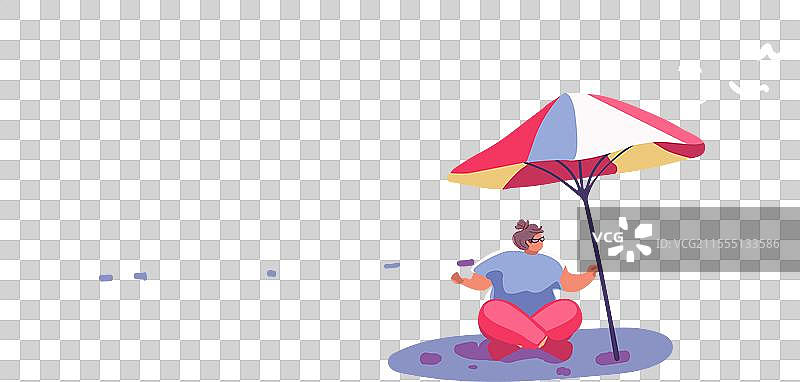 超重女性坐在莲花坐姿上图片素材