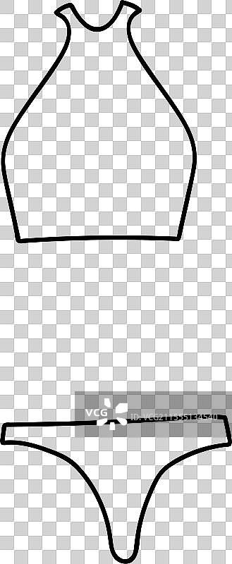 可爱的夏季女性泳装剪贴画图片素材