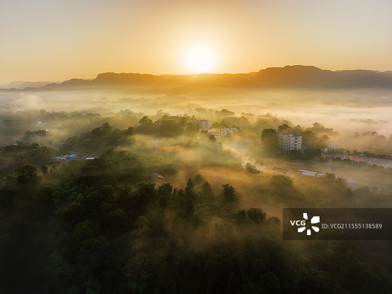 泸州市纳溪区白节镇日出云海航拍风景风光图图片素材
