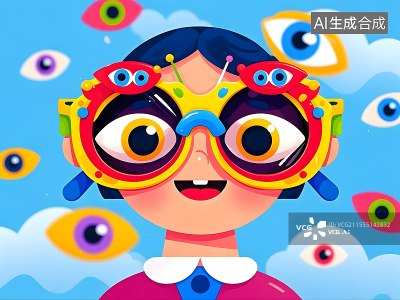 【AI数字艺术】戴眼镜的女孩图片素材