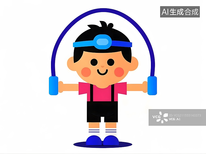 【AI数字艺术】跳绳的孩子图片素材