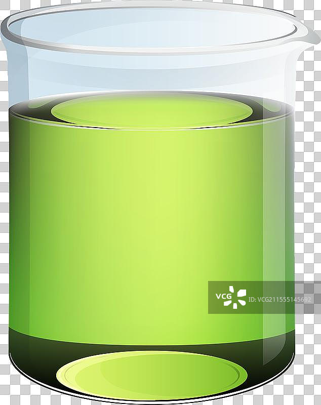 一个装有绿色液体的烧杯图片素材
