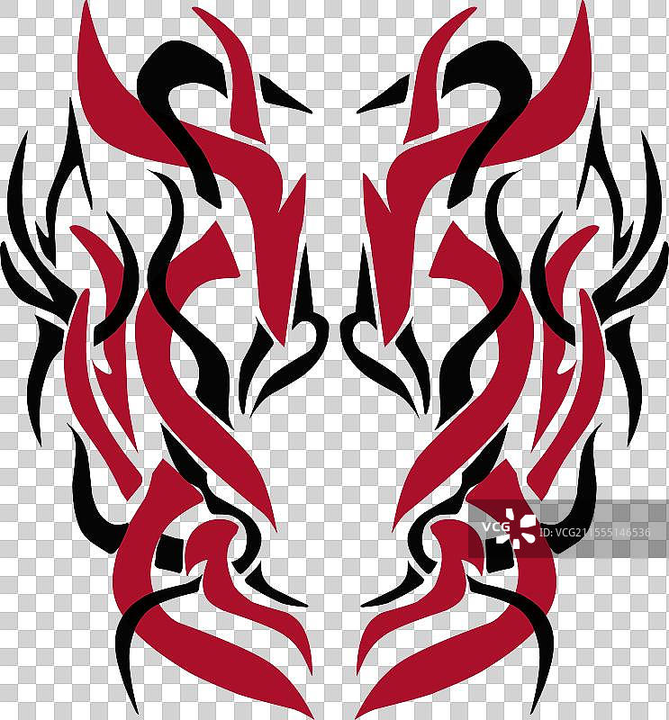 适合部落纹身的头部野兽纹身图片素材