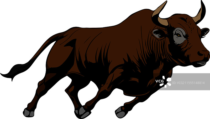 一头牛在奔跑图片素材