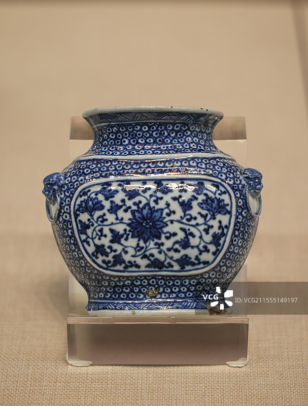 青花瓷壁瓶 清 皖西博物馆藏图片素材